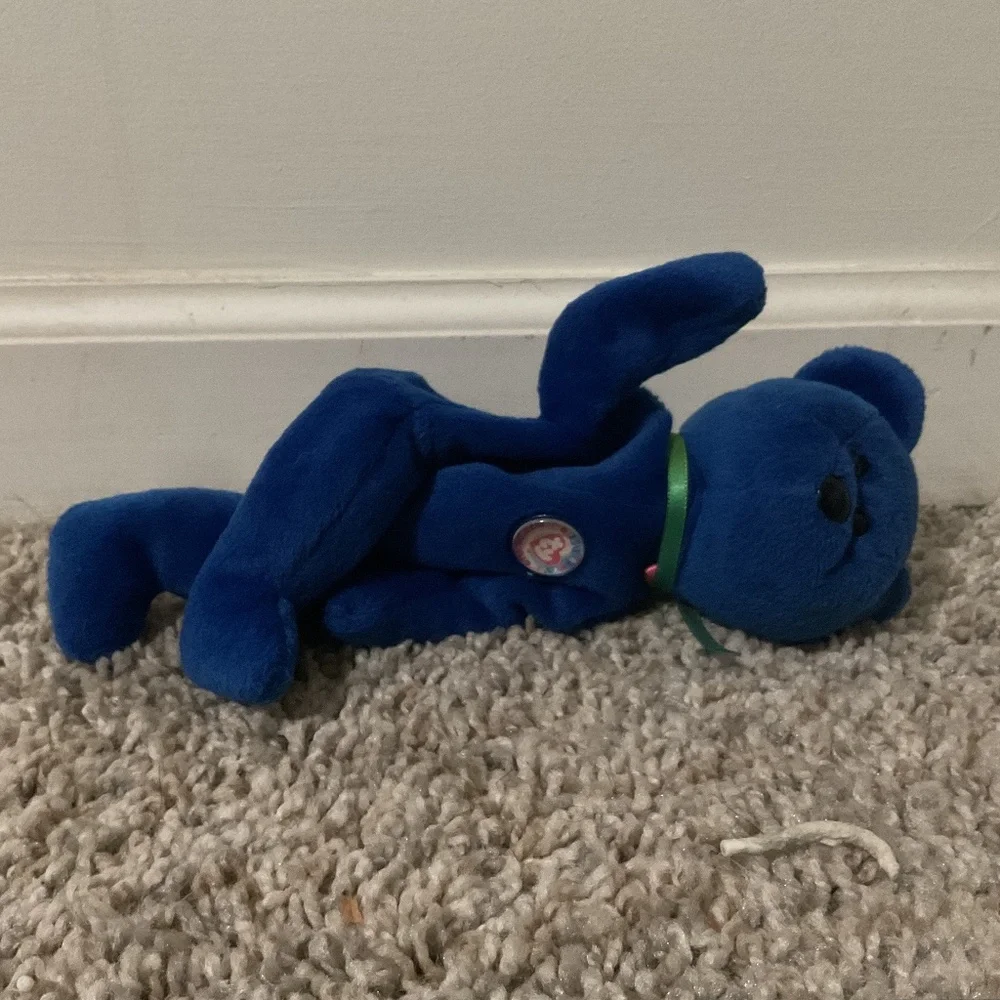 Blue small Beanie Babies teddy bear - Picture 9 of 17